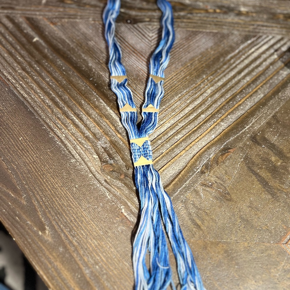 Blue and White Braided Necklace